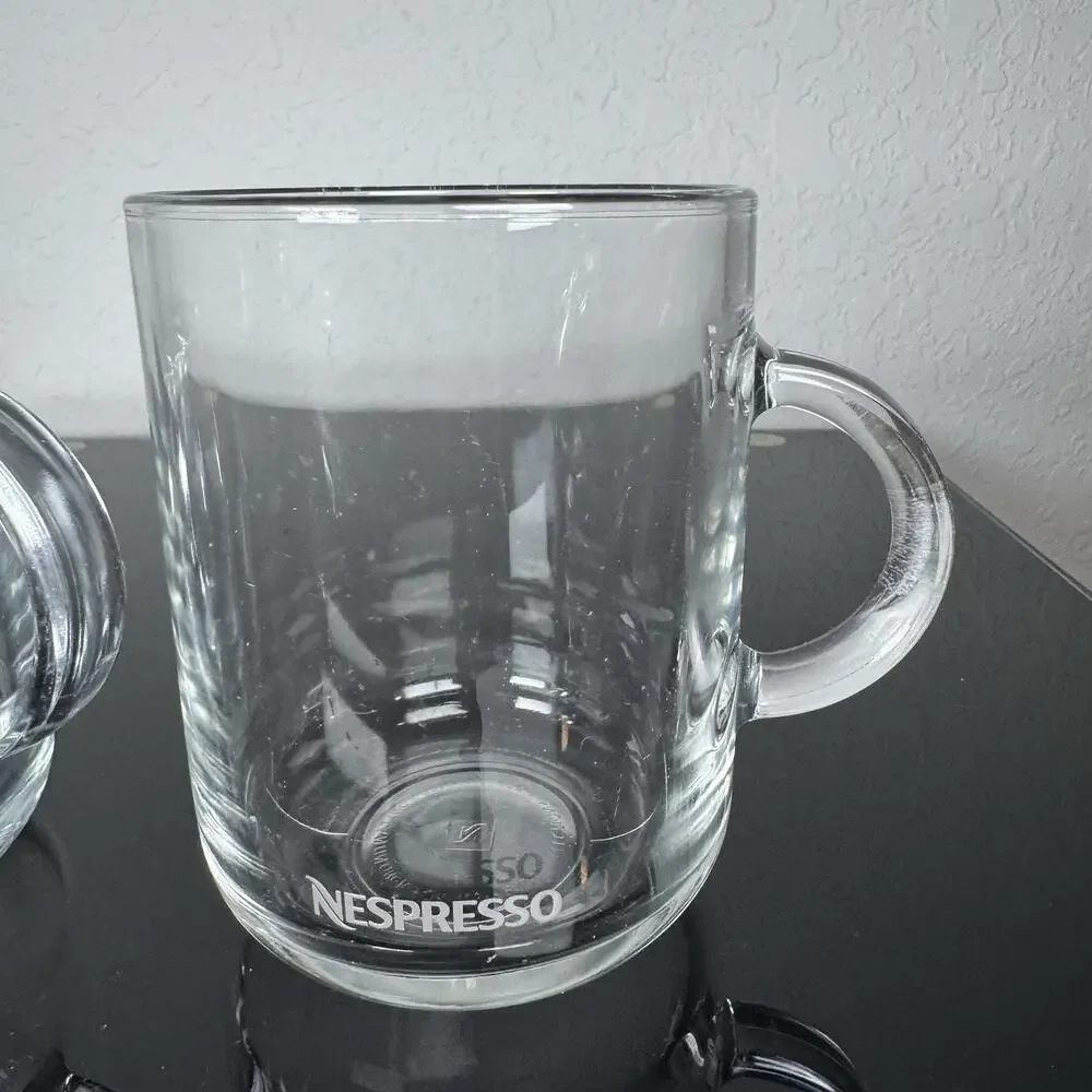 Nespresso Clear Glass Coffee Mug Set 13 fl oz Solid Color 4